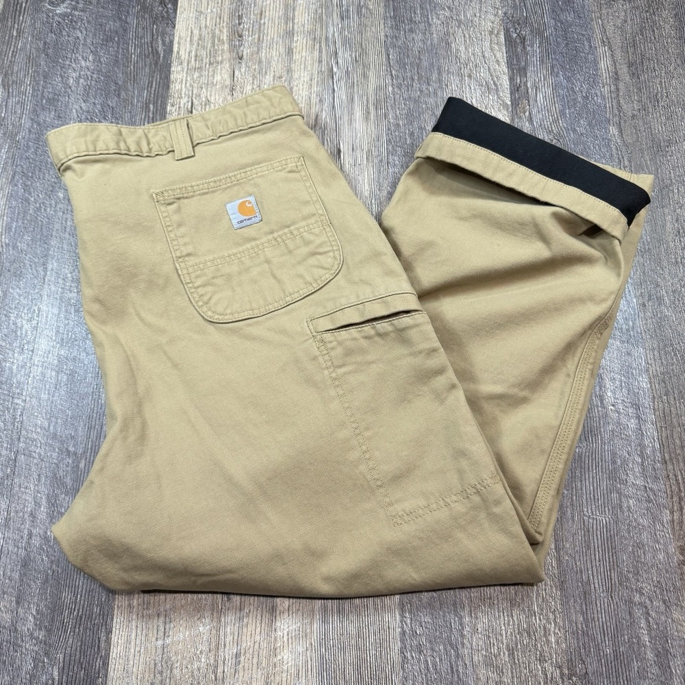 Carhartt‎ Rugged Flex Canvas Fleece Lined Utility Work Pants 44x27* Relaxed Fit